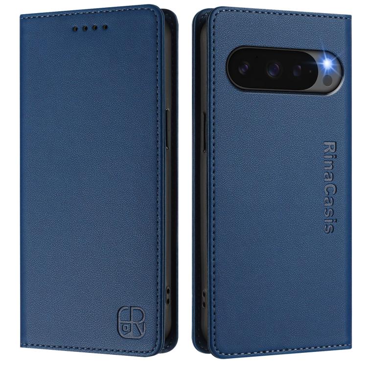 For Google Pixel 10 / 10 Pro 5G Global RC01 Dual-Folded Magnetic Suction RFID Leather Phone Case