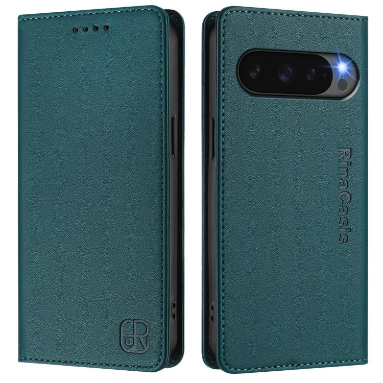 For Google Pixel 10 / 10 Pro 5G Global RC01 Dual-Folded Magnetic Suction RFID Leather Phone Case