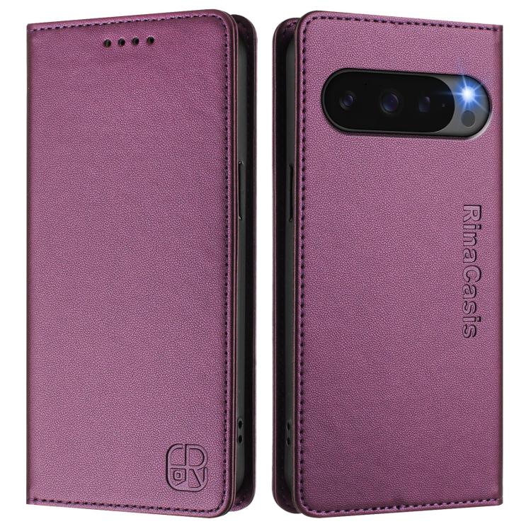 For Google Pixel 10 / 10 Pro 5G Global RC01 Dual-Folded Magnetic Suction RFID Leather Phone Case