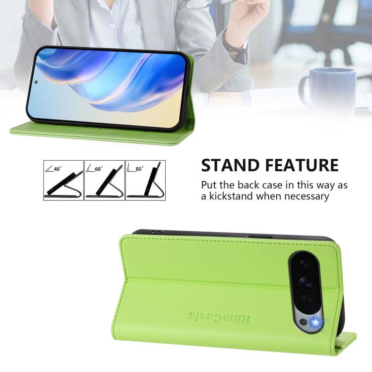 For Google Pixel 11 Pro XL RC01 Dual-Folded Magnetic Suction RFID Leather Phone Case