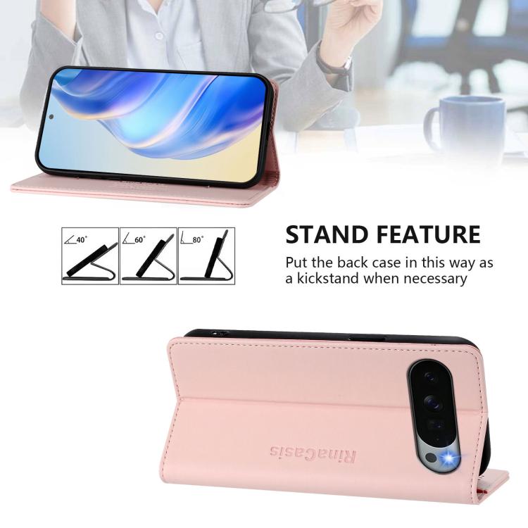 For Google Pixel 11 Pro XL RC01 Dual-Folded Magnetic Suction RFID Leather Phone Case