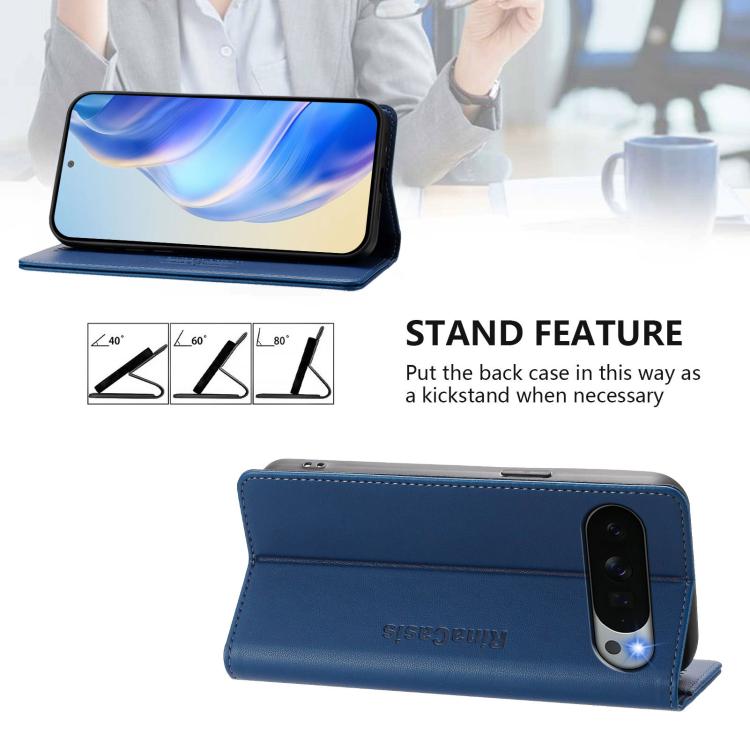 For Google Pixel 11 Pro XL RC01 Dual-Folded Magnetic Suction RFID Leather Phone Case