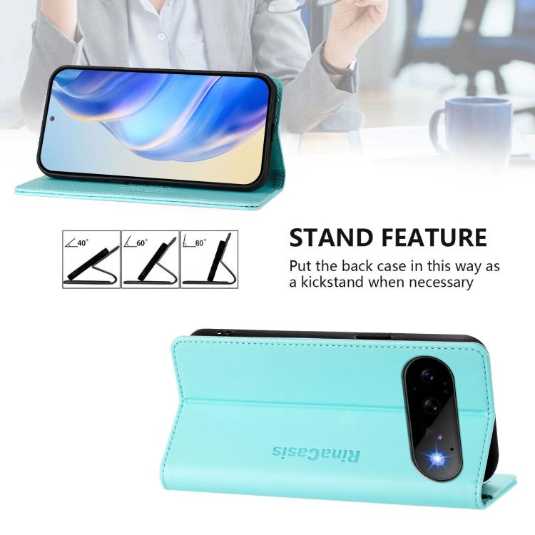 For Google Pixel 11 / 11 Pro RC01 Dual-Folded Magnetic Suction RFID Leather Phone Case