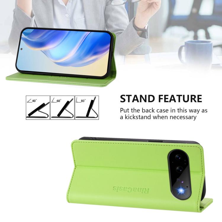 For Google Pixel 11 / 11 Pro RC01 Dual-Folded Magnetic Suction RFID Leather Phone Case