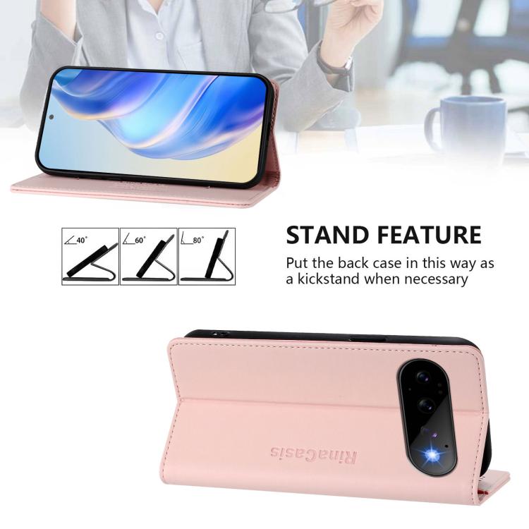 For Google Pixel 11 / 11 Pro RC01 Dual-Folded Magnetic Suction RFID Leather Phone Case