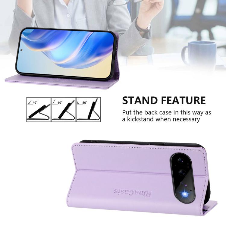 For Google Pixel 11 / 11 Pro RC01 Dual-Folded Magnetic Suction RFID Leather Phone Case