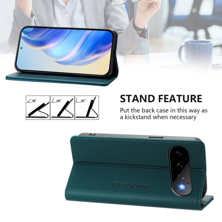 For Google Pixel 11 / 11 Pro RC01 Dual-Folded Magnetic Suction RFID Leather Phone Case