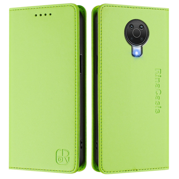 For Nokia 6.3 / G20 / G10 RC01 Dual-Folded Magnetic Suction RFID Leather Phone Case