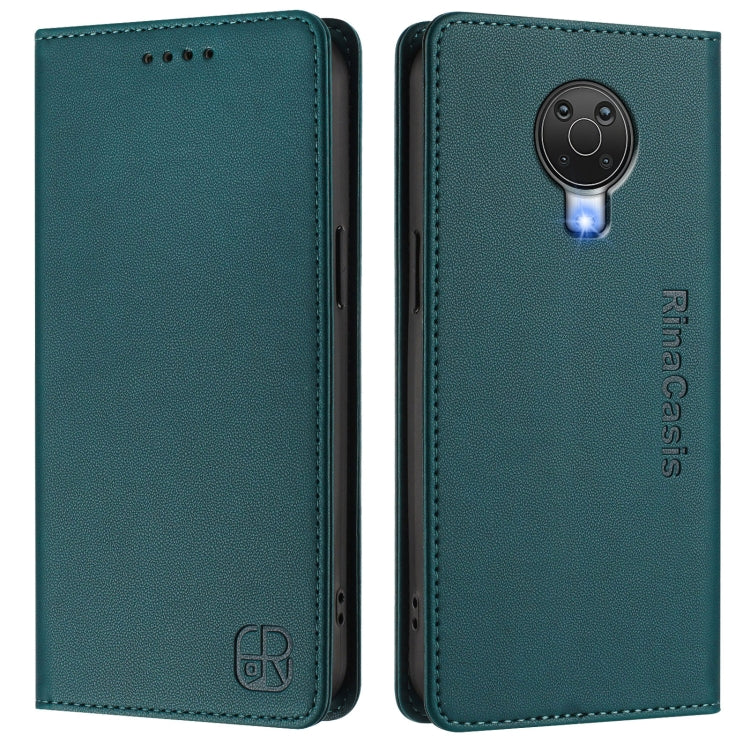 For Nokia 6.3 / G20 / G10 RC01 Dual-Folded Magnetic Suction RFID Leather Phone Case