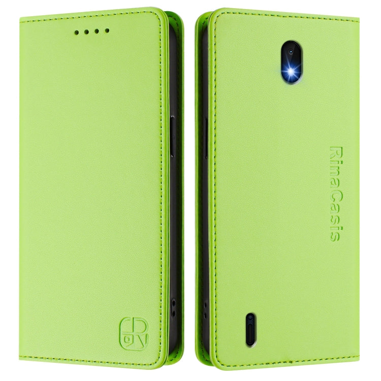 For Nokia C01 Plus / C1 2nd Edition RC01 Dual-Folded Magnetic Suction RFID Leather Phone Case