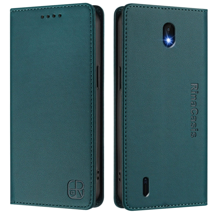 For Nokia C01 Plus / C1 2nd Edition RC01 Dual-Folded Magnetic Suction RFID Leather Phone Case