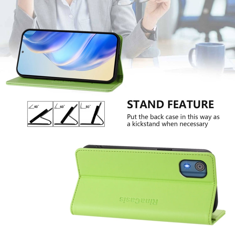 For Nokia C02 RC01 Dual-Folded Magnetic Suction RFID Leather Phone Case