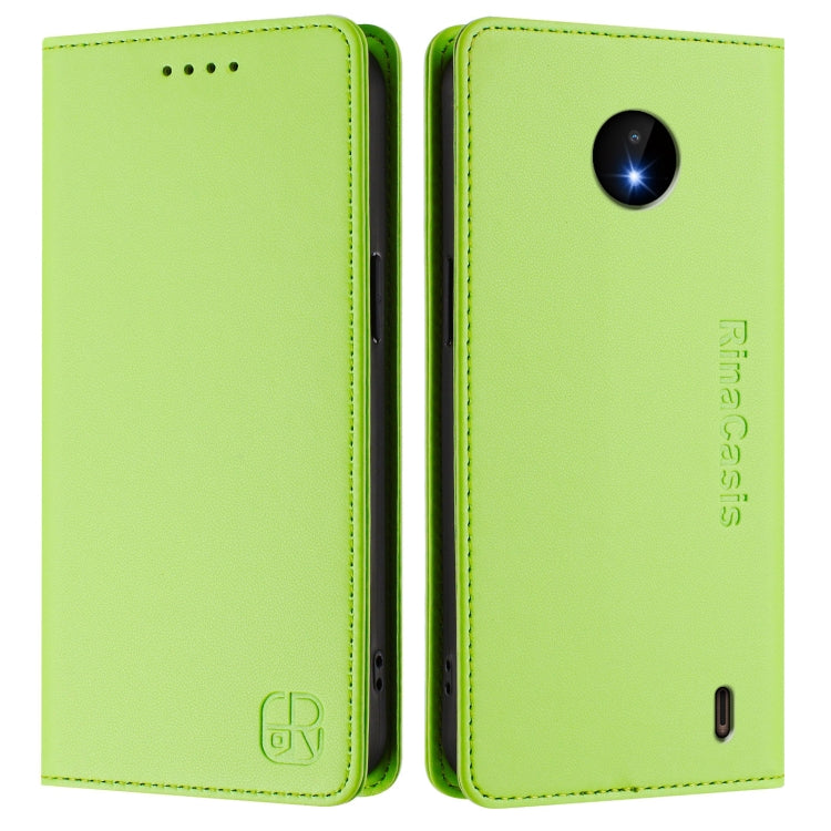 For Nokia C10 / C20 RC01 Dual-Folded Magnetic Suction RFID Leather Phone Case