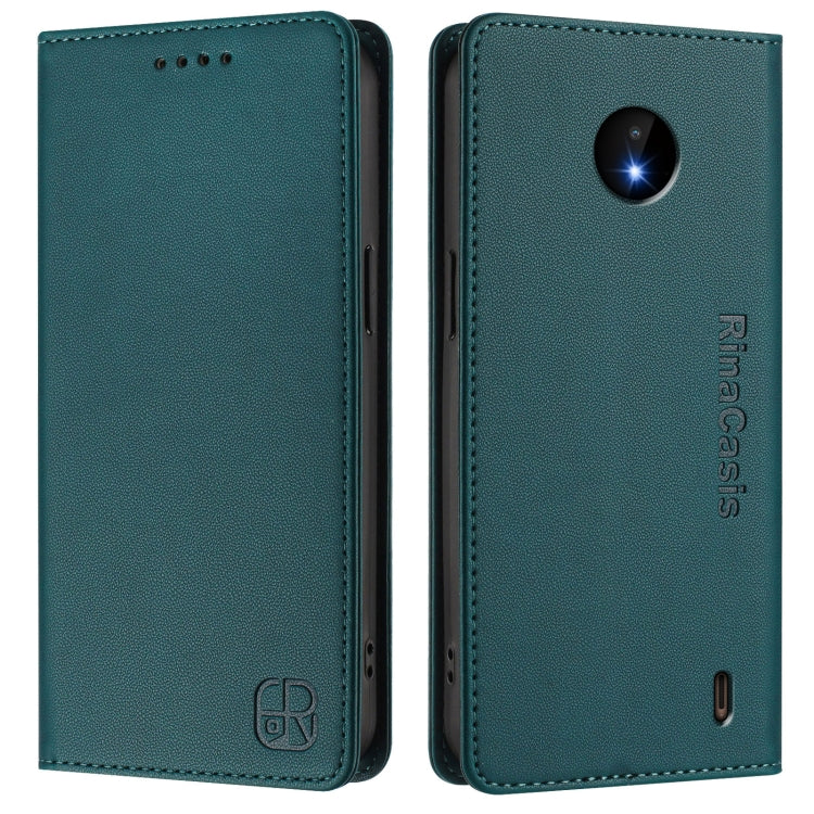 For Nokia C10 / C20 RC01 Dual-Folded Magnetic Suction RFID Leather Phone Case