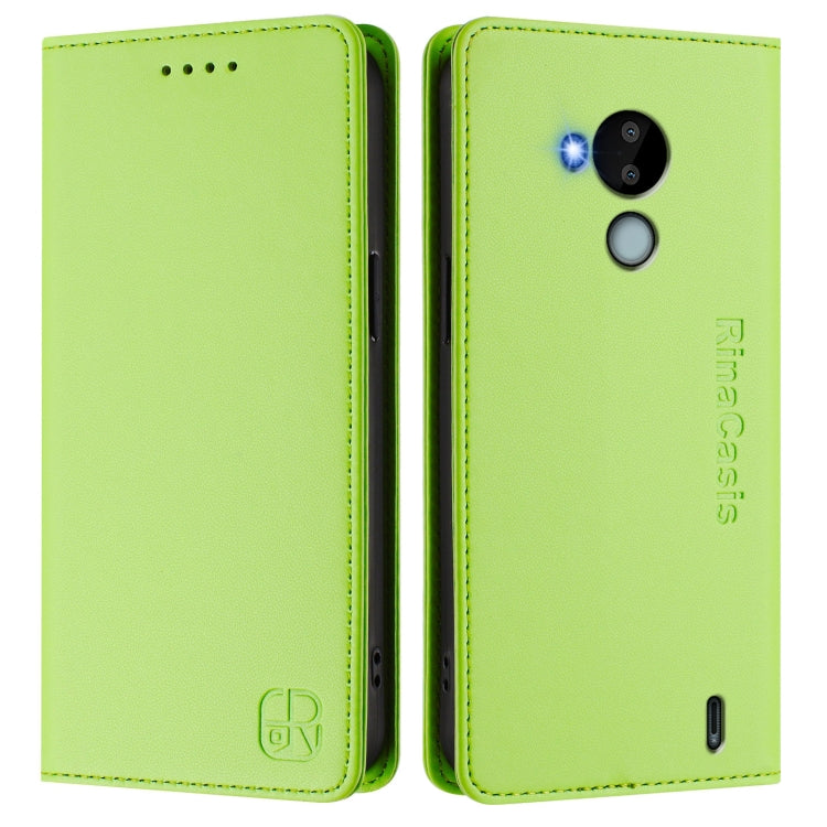 For Nokia C30 RC01 Dual-Folded Magnetic Suction RFID Leather Phone Case