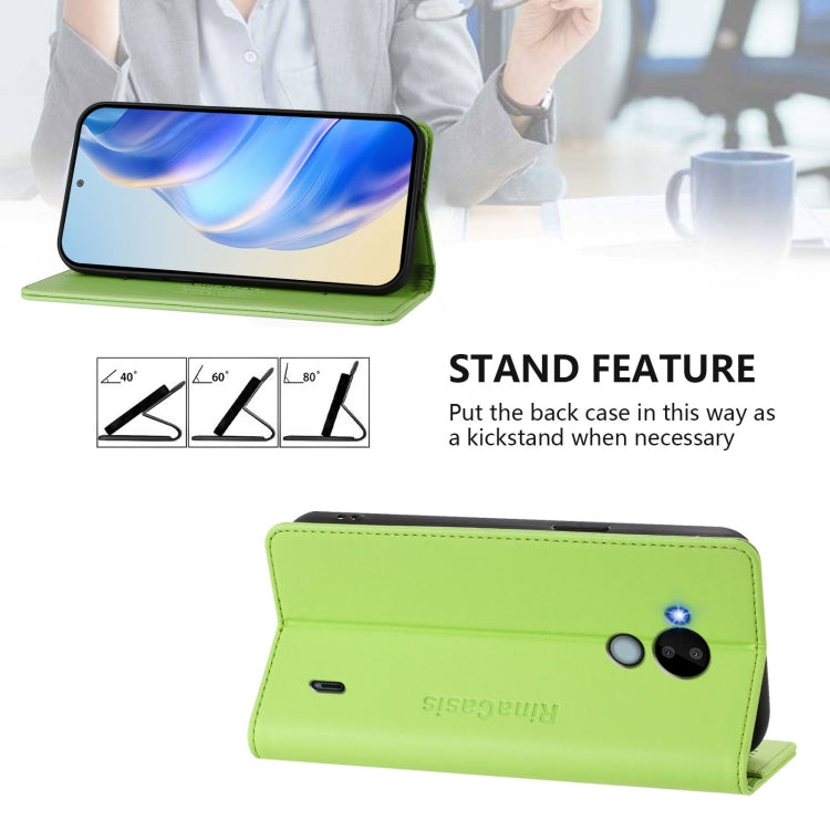 For Nokia C30 RC01 Dual-Folded Magnetic Suction RFID Leather Phone Case