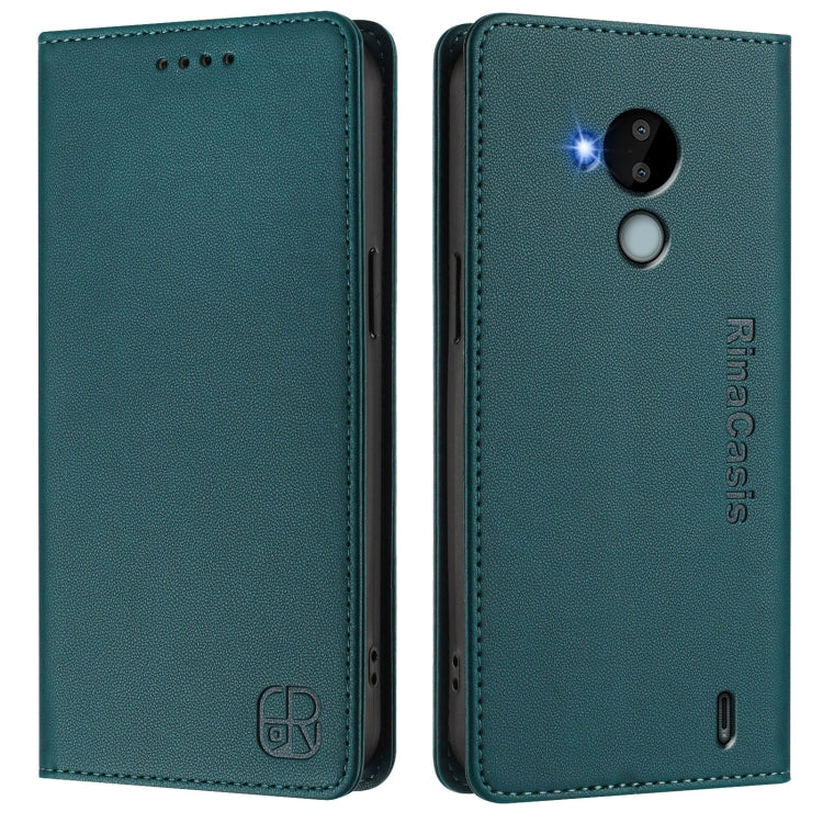 For Nokia C30 RC01 Dual-Folded Magnetic Suction RFID Leather Phone Case