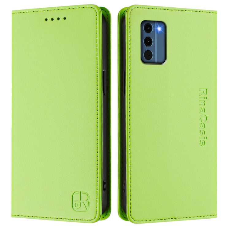 For Nokia C300 RC01 Dual-Folded Magnetic Suction RFID Leather Phone Case