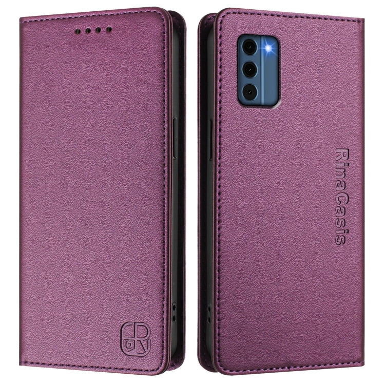 For Nokia C300 RC01 Dual-Folded Magnetic Suction RFID Leather Phone Case