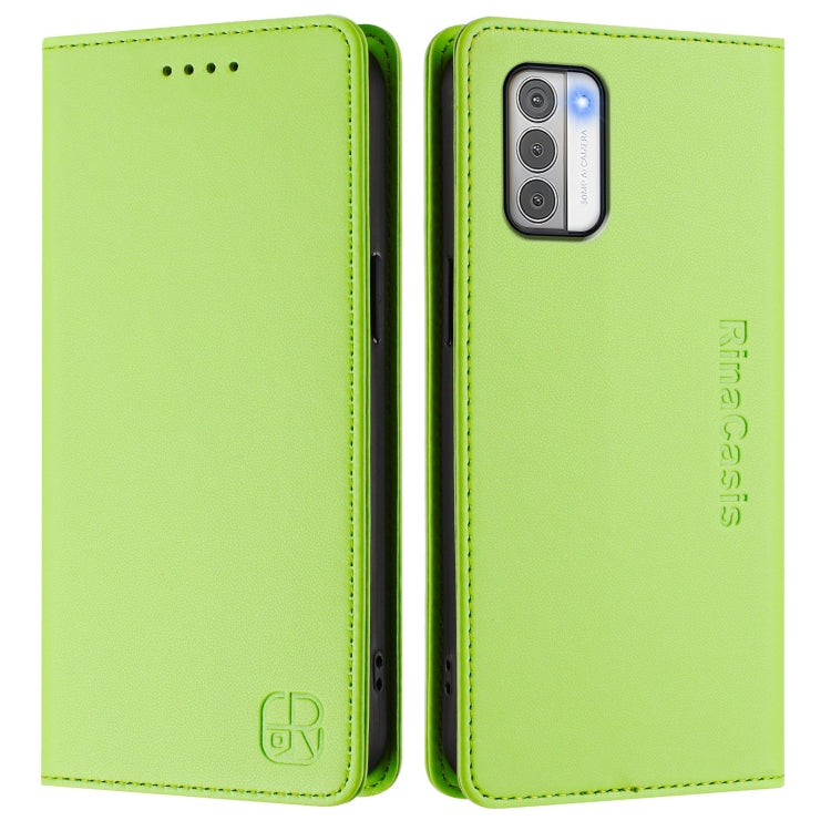 For Nokia G42 / G310 RC01 Dual-Folded Magnetic Suction RFID Leather Phone Case