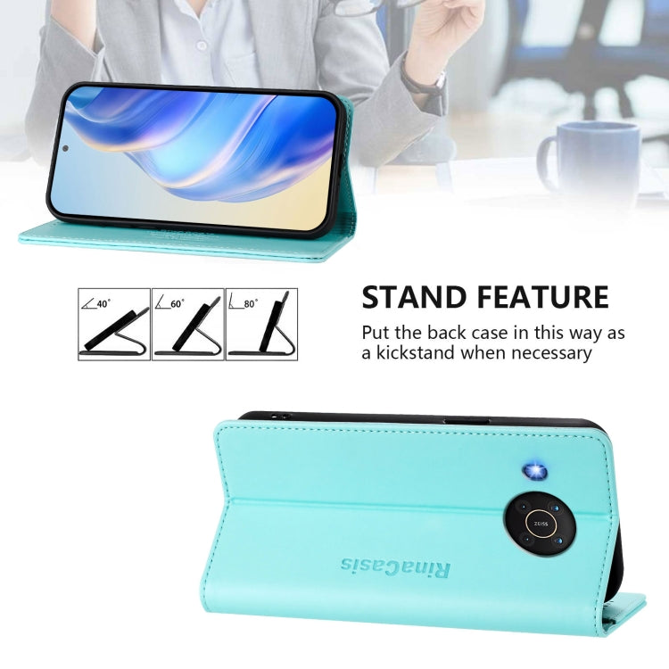 For Nokia X20 / X10 RC01 Dual-Folded Magnetic Suction RFID Leather Phone Case