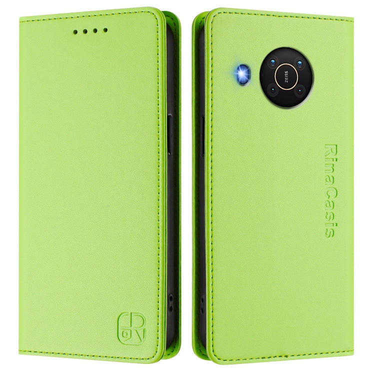 For Nokia X20 / X10 RC01 Dual-Folded Magnetic Suction RFID Leather Phone Case