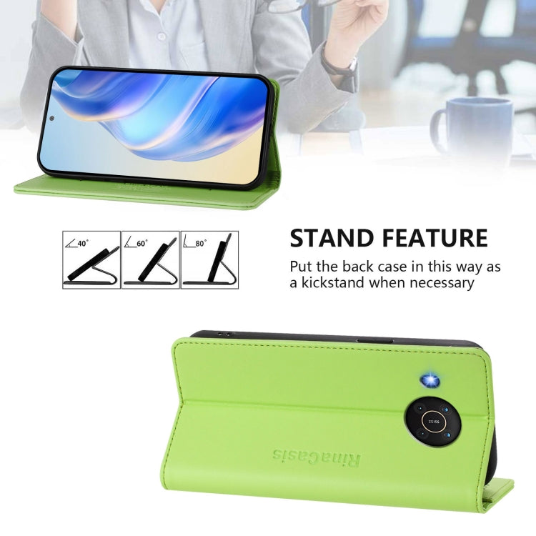 For Nokia X20 / X10 RC01 Dual-Folded Magnetic Suction RFID Leather Phone Case