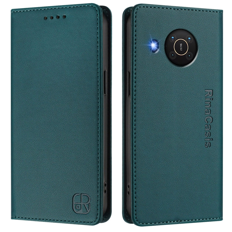 For Nokia X20 / X10 RC01 Dual-Folded Magnetic Suction RFID Leather Phone Case