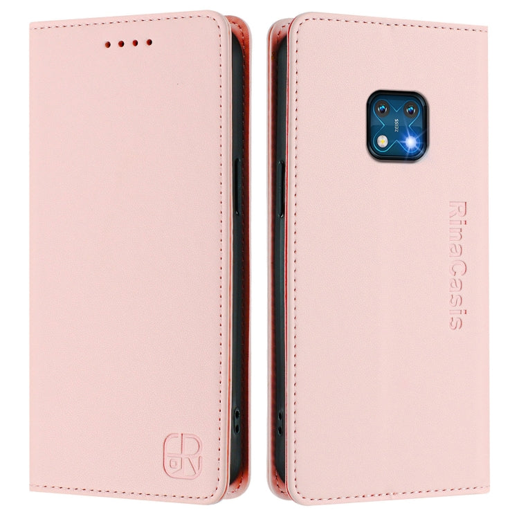 For Nokia XR20 RC01 Dual-Folded Magnetic Suction RFID Leather Phone Case