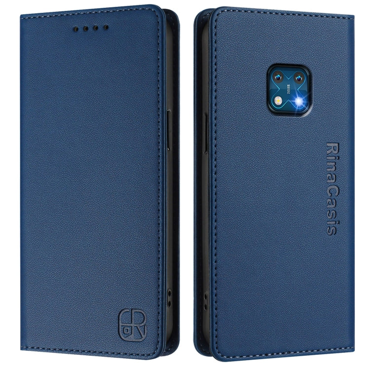 For Nokia XR20 RC01 Dual-Folded Magnetic Suction RFID Leather Phone Case