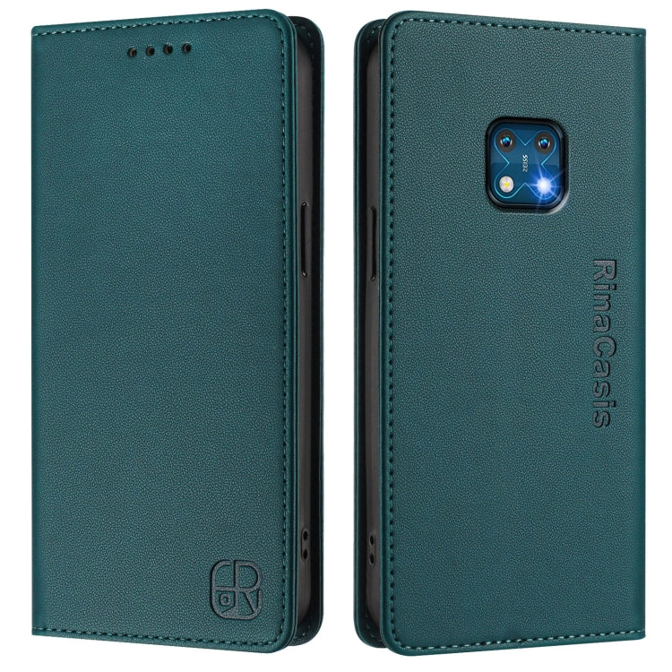 For Nokia XR20 RC01 Dual-Folded Magnetic Suction RFID Leather Phone Case