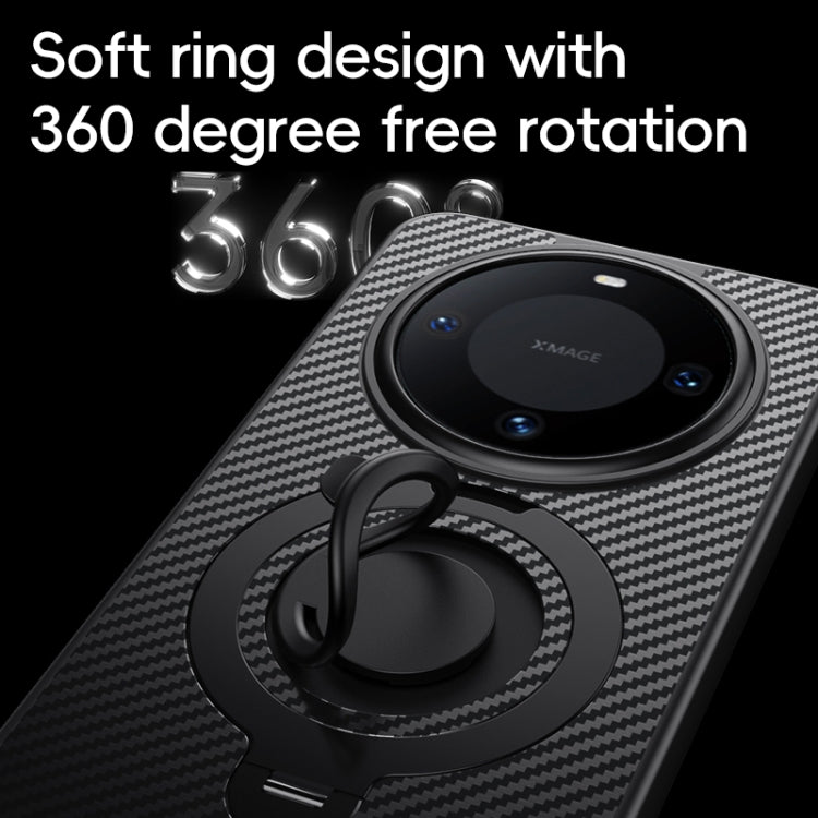 For Huawei Mate 60 Carbon Fiber MagSafe Phone Case with 360 Degree Rotating Holder