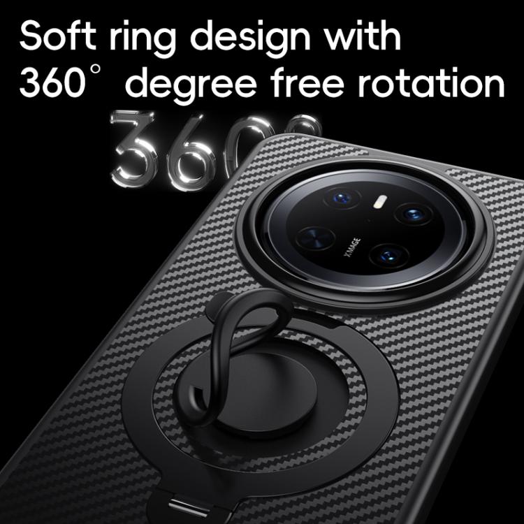 For Huawei Mate 70 Pro / 70 Pro+ Carbon Fiber MagSafe Phone Case with 360 Degree Rotating Holder