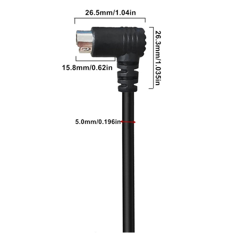 Curved mini DIN 8 Pin TV Audio Adapter Cable S-Video TV Box Cable, Length:3m - Black