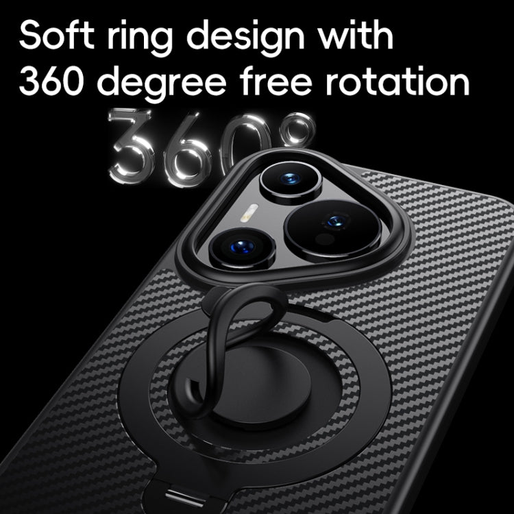 For Huawei Pura 70 Pro / 70 Pro+ Carbon Fiber MagSafe Phone Case with 360 Degree Rotating Holder