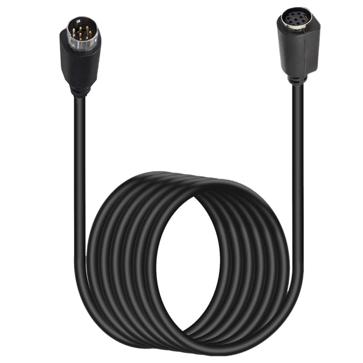 90 Degree mini DIN 8 Pin TV Audio Adapter Cable S-Video TV Box Cable, Length:0.5m - Black