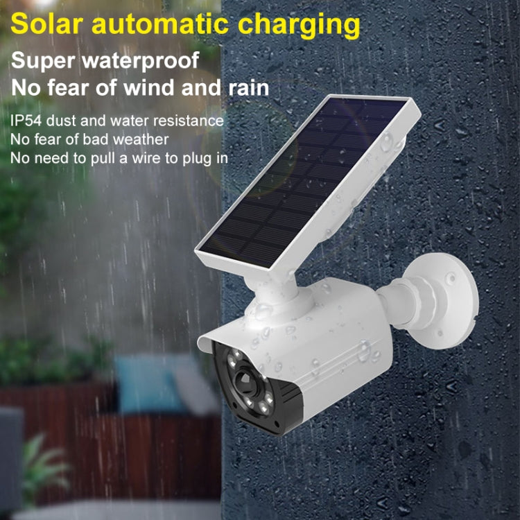 Human Body Sensing Simulation Surveillance Camera Solar Wall Light - White