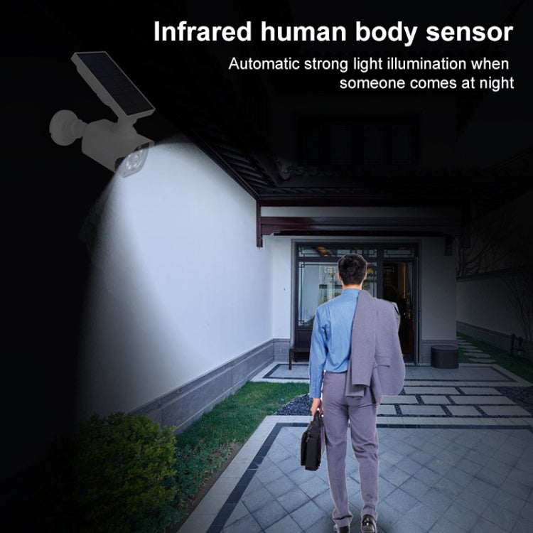 Human Body Sensing Simulation Surveillance Camera Solar Wall Light - White