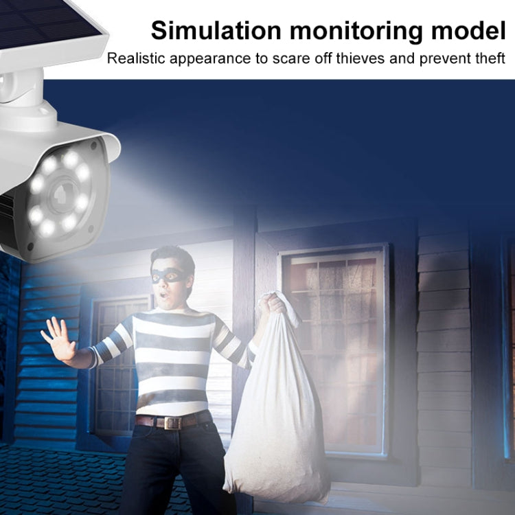 Human Body Sensing Simulation Surveillance Camera Solar Wall Light - White