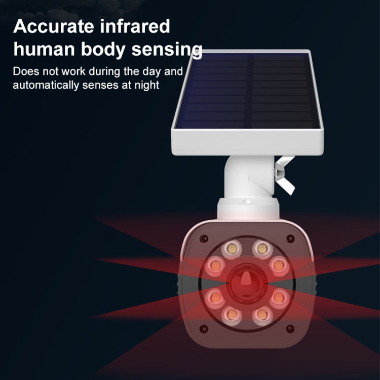 Human Body Sensing Simulation Surveillance Camera Solar Wall Light - White