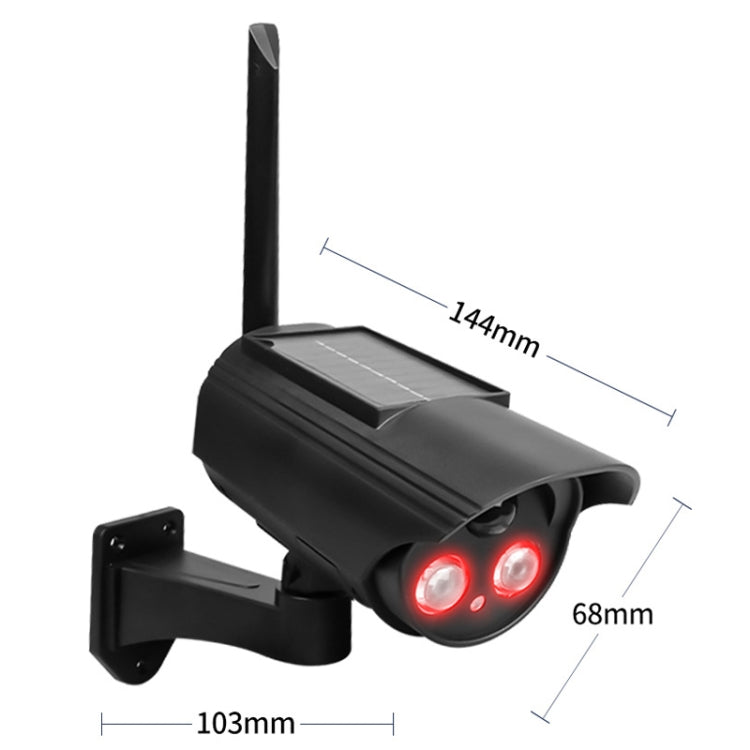 Automatic Rotation Human Body Sensing Simulation Surveillance Camera Solar Wall Light - Black