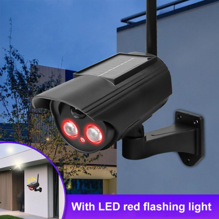 Automatic Rotation Human Body Sensing Simulation Surveillance Camera Solar Wall Light - Black