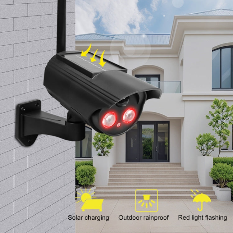 Automatic Rotation Human Body Sensing Simulation Surveillance Camera Solar Wall Light - Black