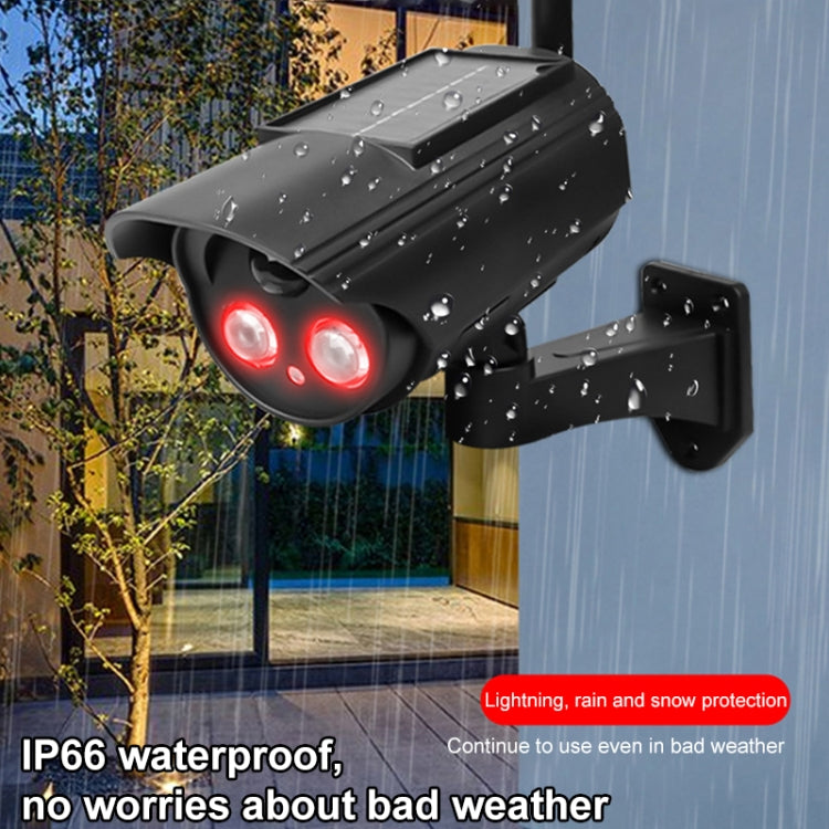 Automatic Rotation Human Body Sensing Simulation Surveillance Camera Solar Wall Light - Black