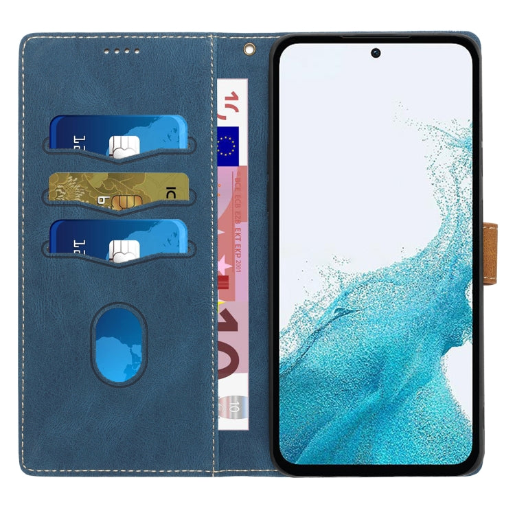 For Samsung Galaxy S24 FE 5G Grid Stitching Leather Phone Case with Lanyard