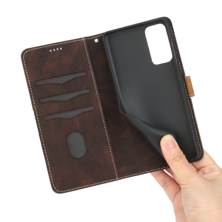 For Samsung Galaxy S20 FE Grid Stitching Leather Phone Case with Lanyard