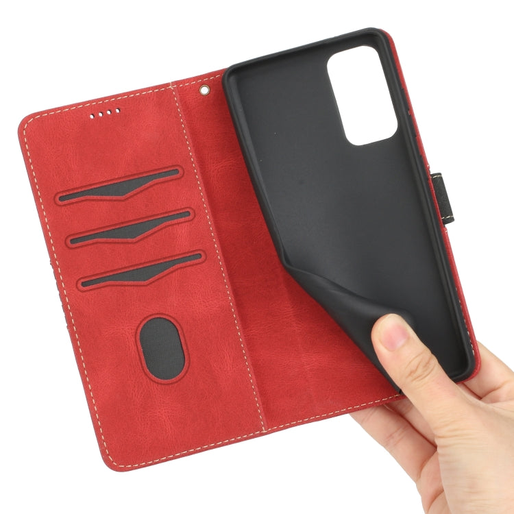 For Samsung Galaxy S20 FE Grid Stitching Leather Phone Case with Lanyard