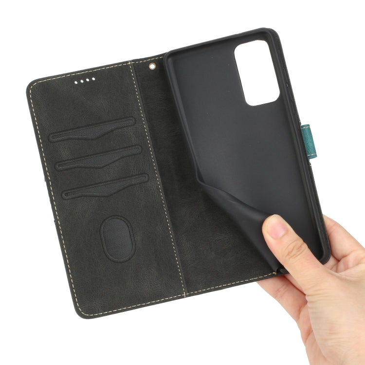 For Samsung Galaxy S20 FE Grid Stitching Leather Phone Case with Lanyard