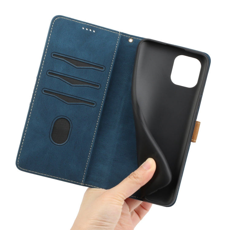For Samsung Galaxy A03 Grid Stitching Leather Phone Case with Lanyard