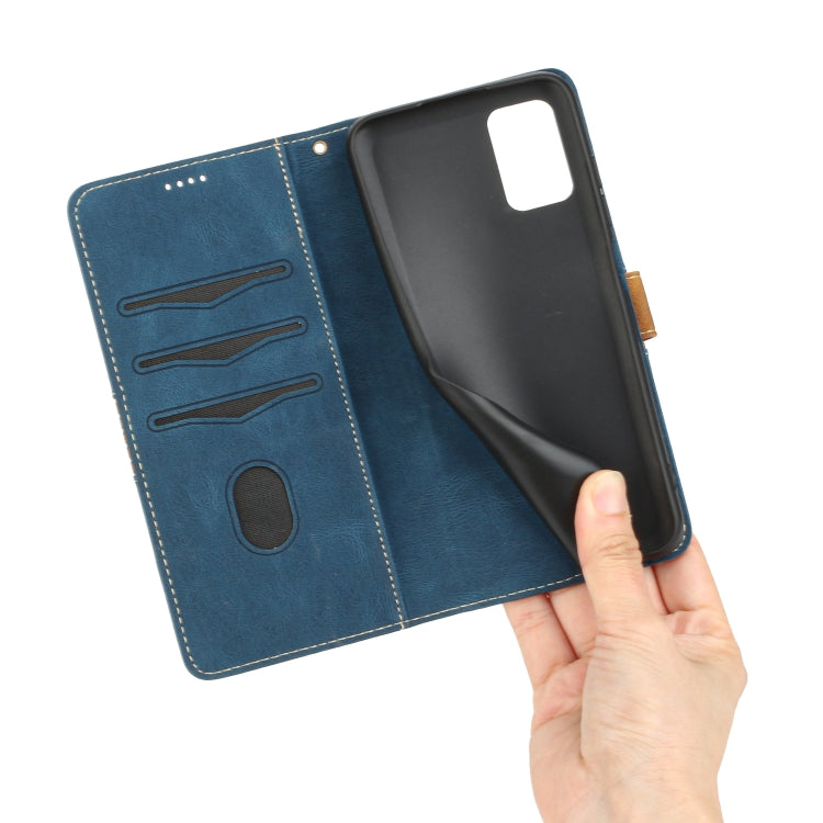 For Samsung Galaxy A03s 164mm Grid Stitching Leather Phone Case with Lanyard